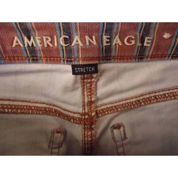 American Eagle Multicolored Striped High Rise Stretch Mom Jean Womens Size 4 XL - Picture 3 of 9